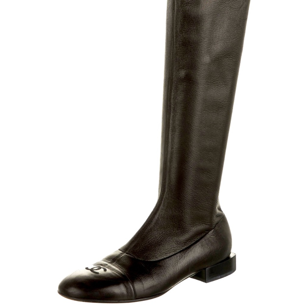 Chanel Interlocking CC Stretch Knee Boots